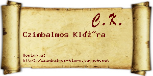Czimbalmos Klára névjegykártya