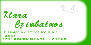 klara czimbalmos business card